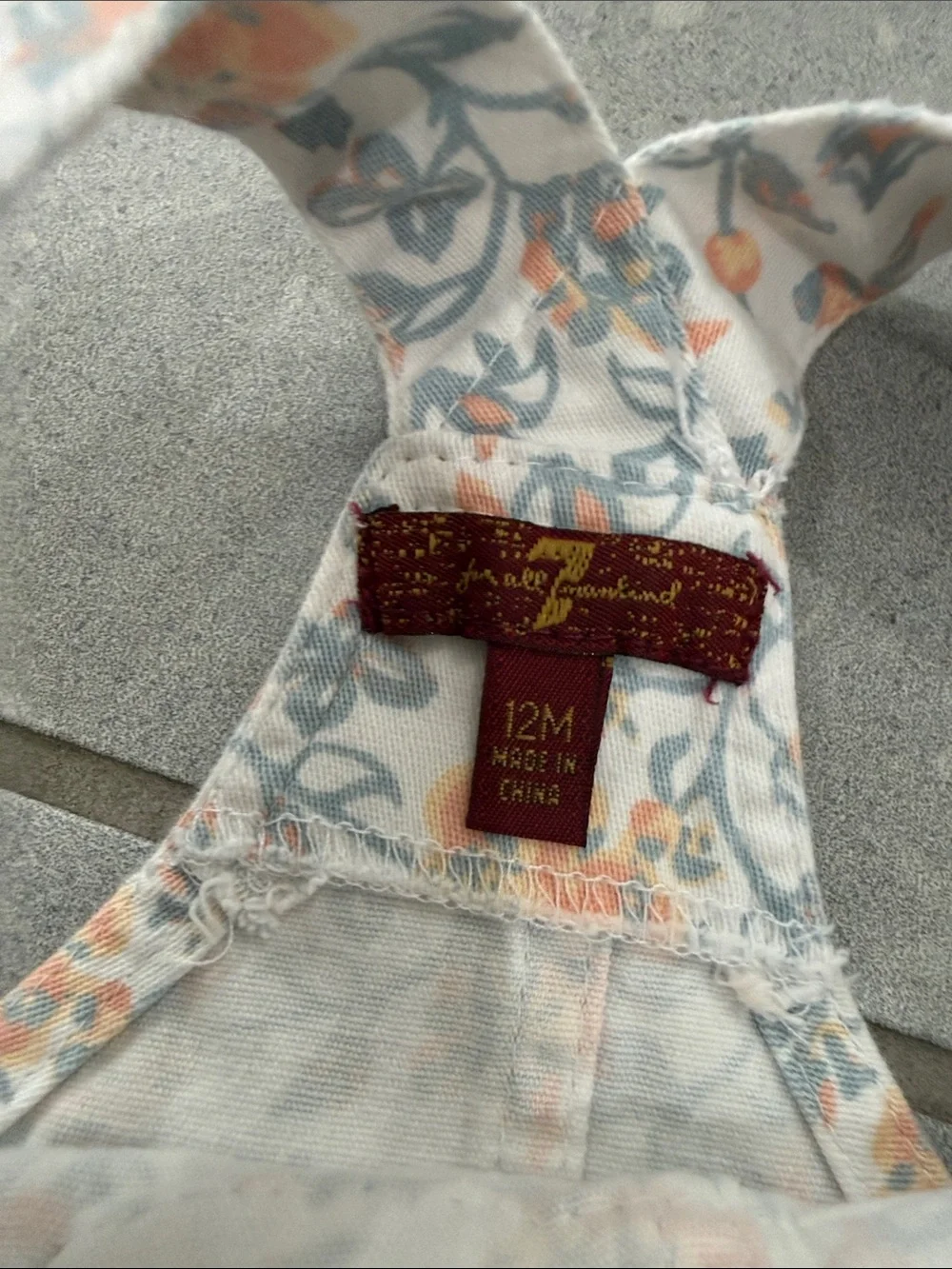 7 For All Mankind Floral White & Orange Shortalls